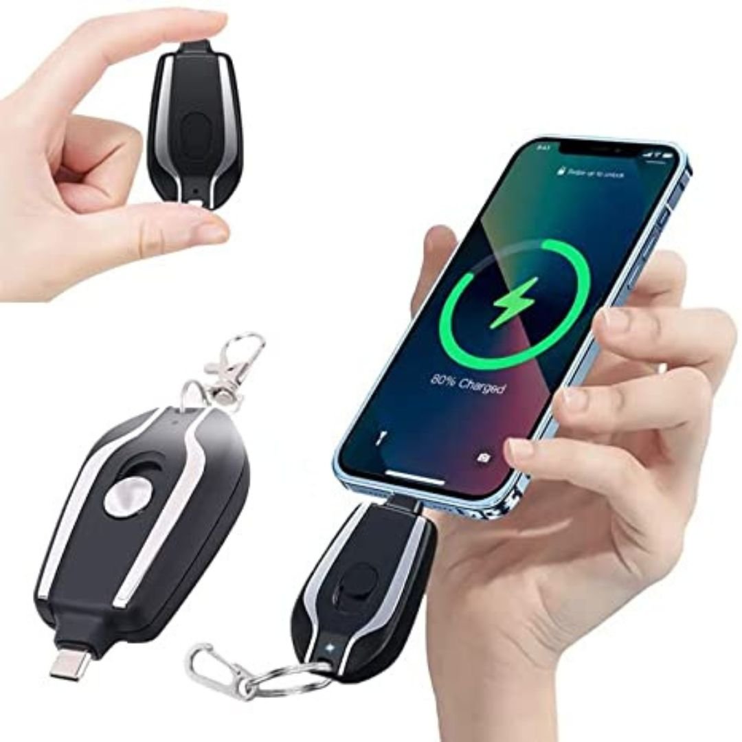 1500mAh Mini Power Pod Emergency Keychain Power Bank – Portable Fast Charging Backup Battery for iPhone & Smartphones - Volmant