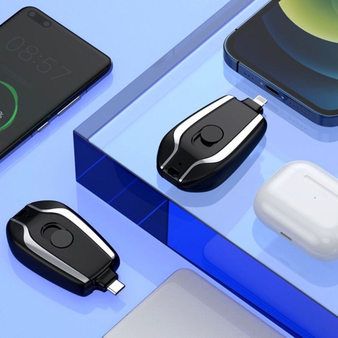 1500mAh Mini Power Pod Emergency Keychain Power Bank – Portable Fast Charging Backup Battery for iPhone & Smartphones - Volmant