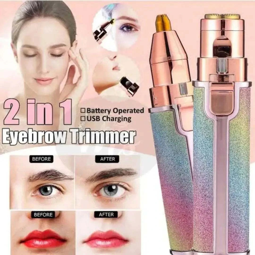 2-in-1 Rechargeable Eyebrow Trimmer and Facial Hair Remover pen for women with USB charging and compact design