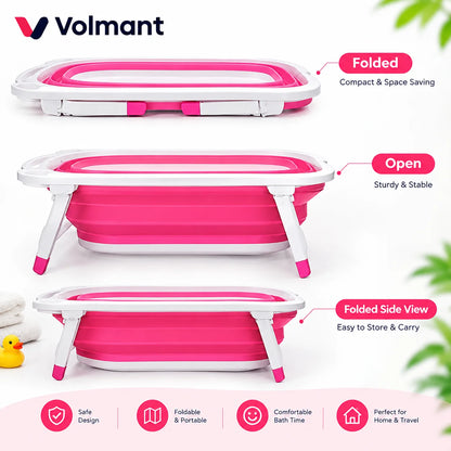 Foldable Baby Bath Tub – Portable Collapsible Tub for Infants