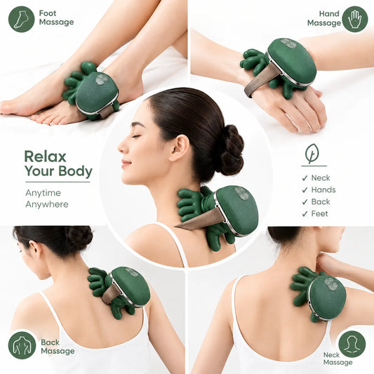 Wireless 4D Kneading Neck & Shoulder Massager – Real Hands Feel