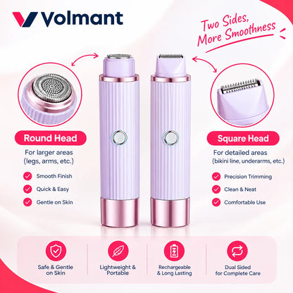 Double Head Electric Shaver – Wet & Dry Waterproof Mini Shaver