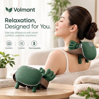 Wireless 4D Kneading Neck & Shoulder Massager – Real Hands Feel