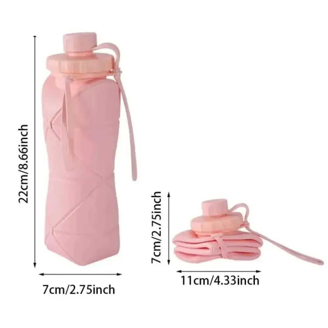 600ml Fordable Silicone Water Bottle for Travel, Gym & Outdoor Use - Volmant