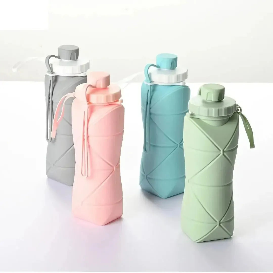 600ml Fordable Silicone Water Bottle for Travel, Gym & Outdoor Use - Volmant