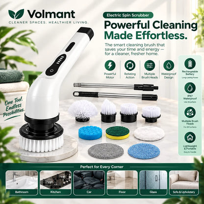 Electric Spin Scrubber – Cordless Cleaning Brush with 9 Brush Heads