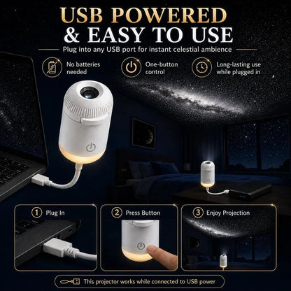 Starry Sky Projection Lamp – Portable Mini USB Galaxy Night Light
