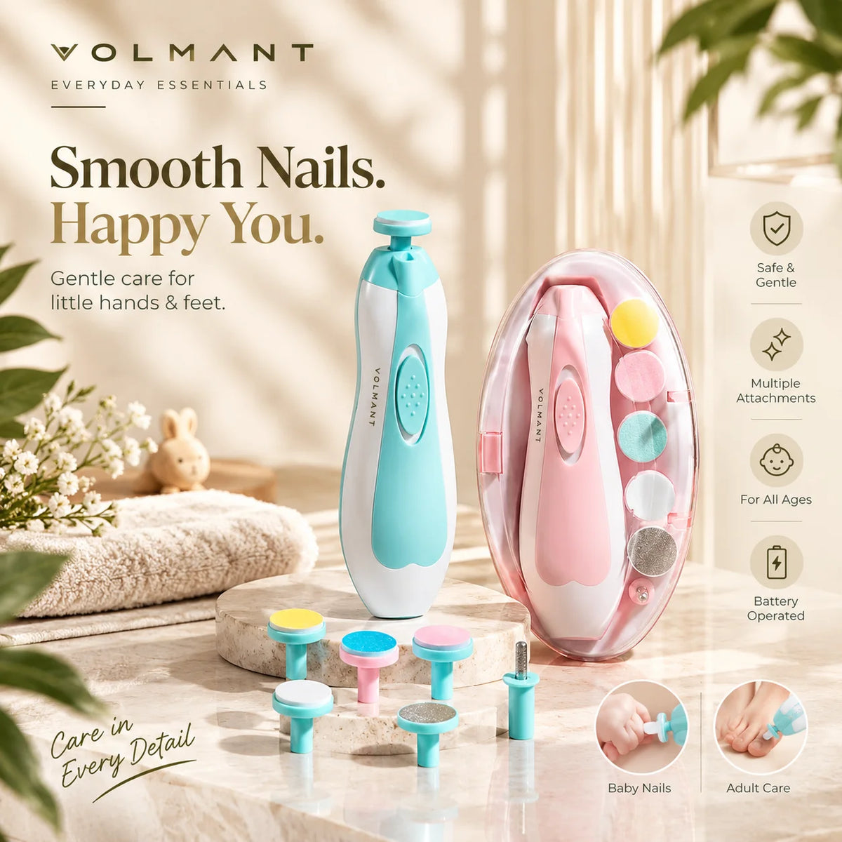 Baby Electric Nail Trimmer Set – Safe Nail File for Infants & Kids