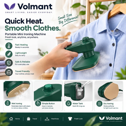 Portable Mini Ironing Machine – 2-in-1 Wet & Dry Handheld Iron