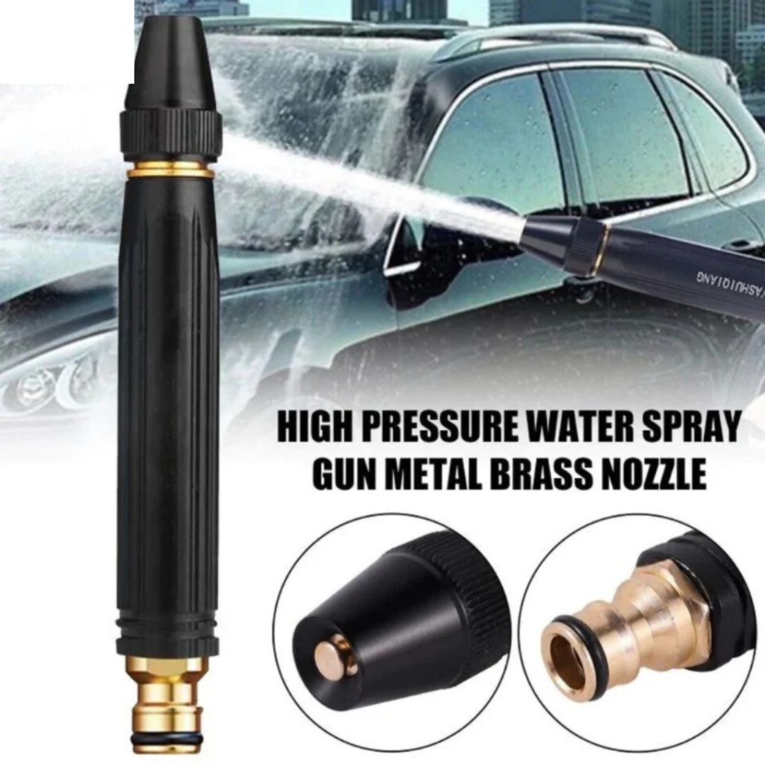 High Pressure Metal Body Water Spray Nozzle – Adjustable Jet Stream for Car Wash, Garden & Home Cleaning - Volmant