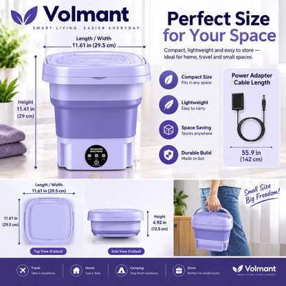 Foldable Mini Washing Machine – Portable Washer for Small Clothes