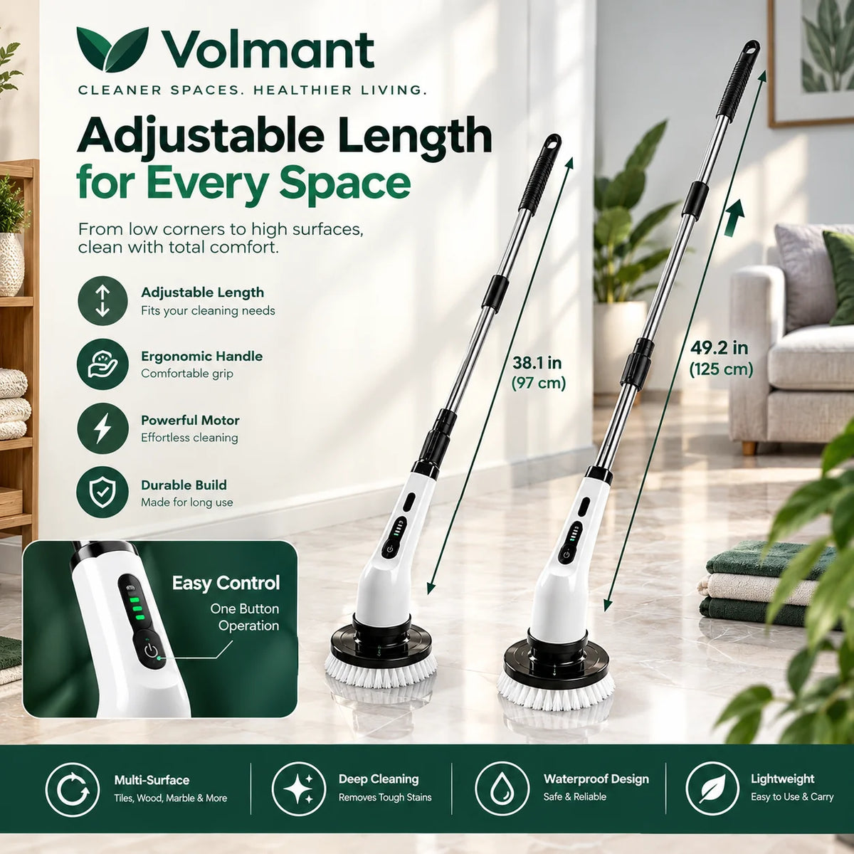 Electric Spin Scrubber – Cordless Cleaning Brush with 9 Brush Heads