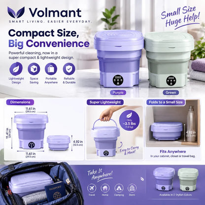 Foldable Mini Washing Machine – Portable Washer for Small Clothes