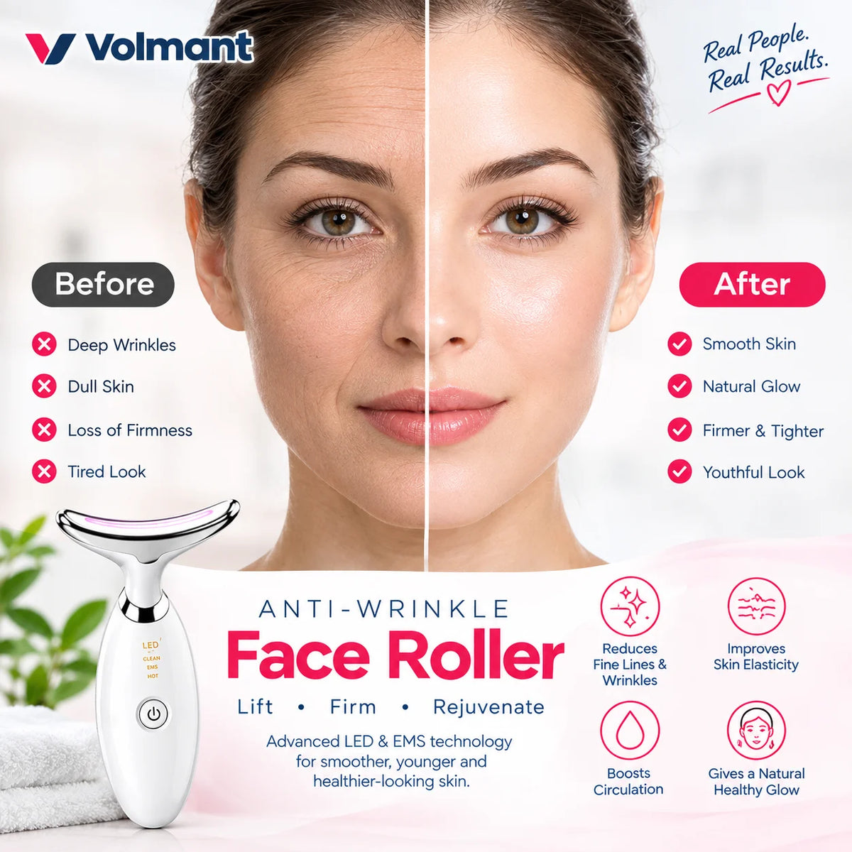 Anti Wrinkle Face Massager – EMS Skin Lifting & Toning Device