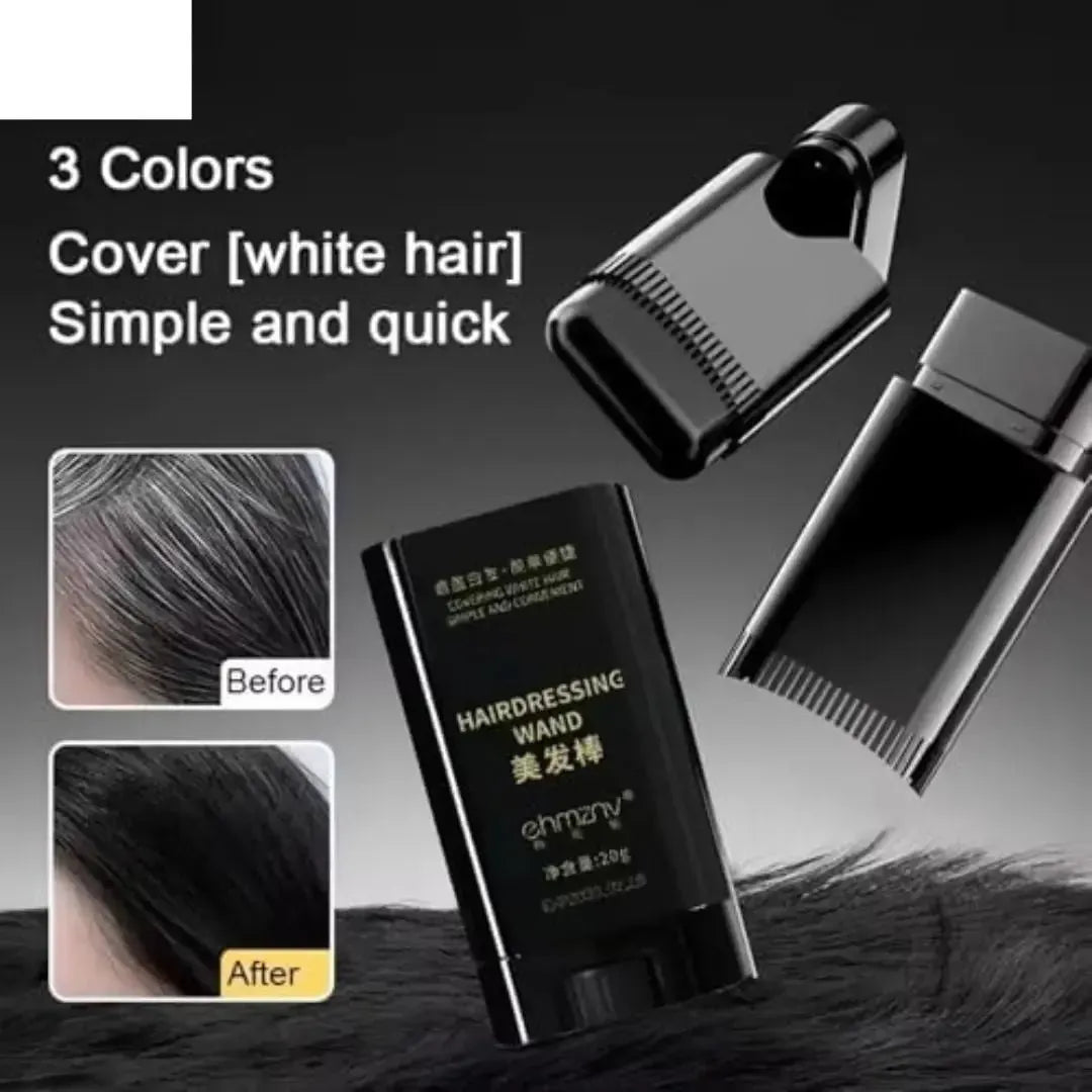 Natural Black Hairdressing Wand – Instant Hair Touch Up & Hairline Styling Stick - Volmant