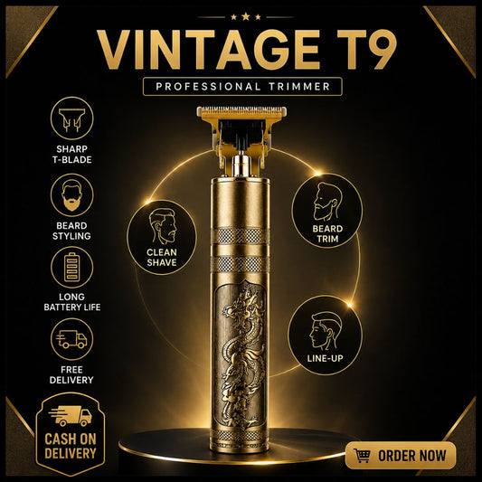 Professional T9 Vintage Hair Trimmer for Men – Cordless Beard & Hair Clipper - Volmant