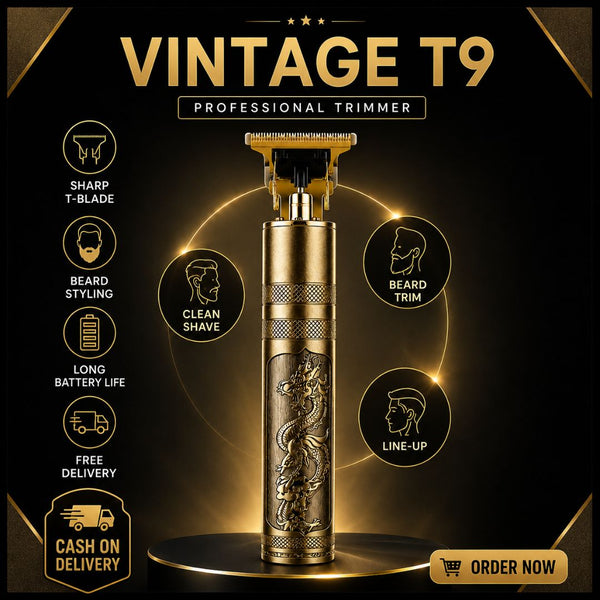 Professional T9 Vintage Hair Trimmer for Men – Cordless Beard & Hair Clipper - Volmant