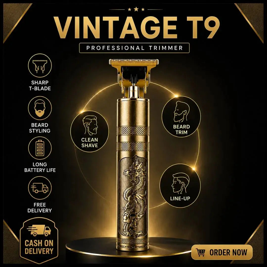 Professional T9 Vintage Hair Trimmer for Men – Cordless Beard & Hair Clipper - Volmant