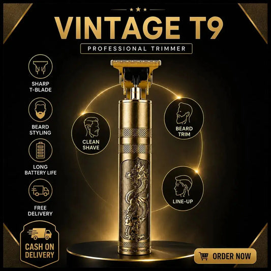 Professional T9 Vintage Hair Trimmer for Men – Cordless Beard & Hair Clipper - Volmant