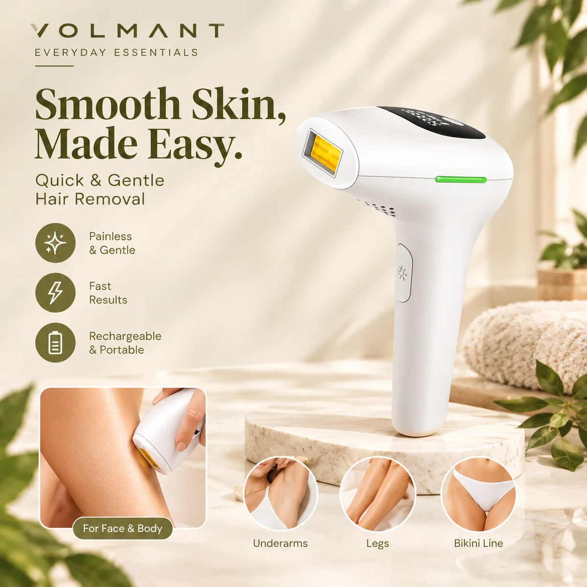 IPL Hair Removal Device – Ice-Cooling Full Body Hair Remover