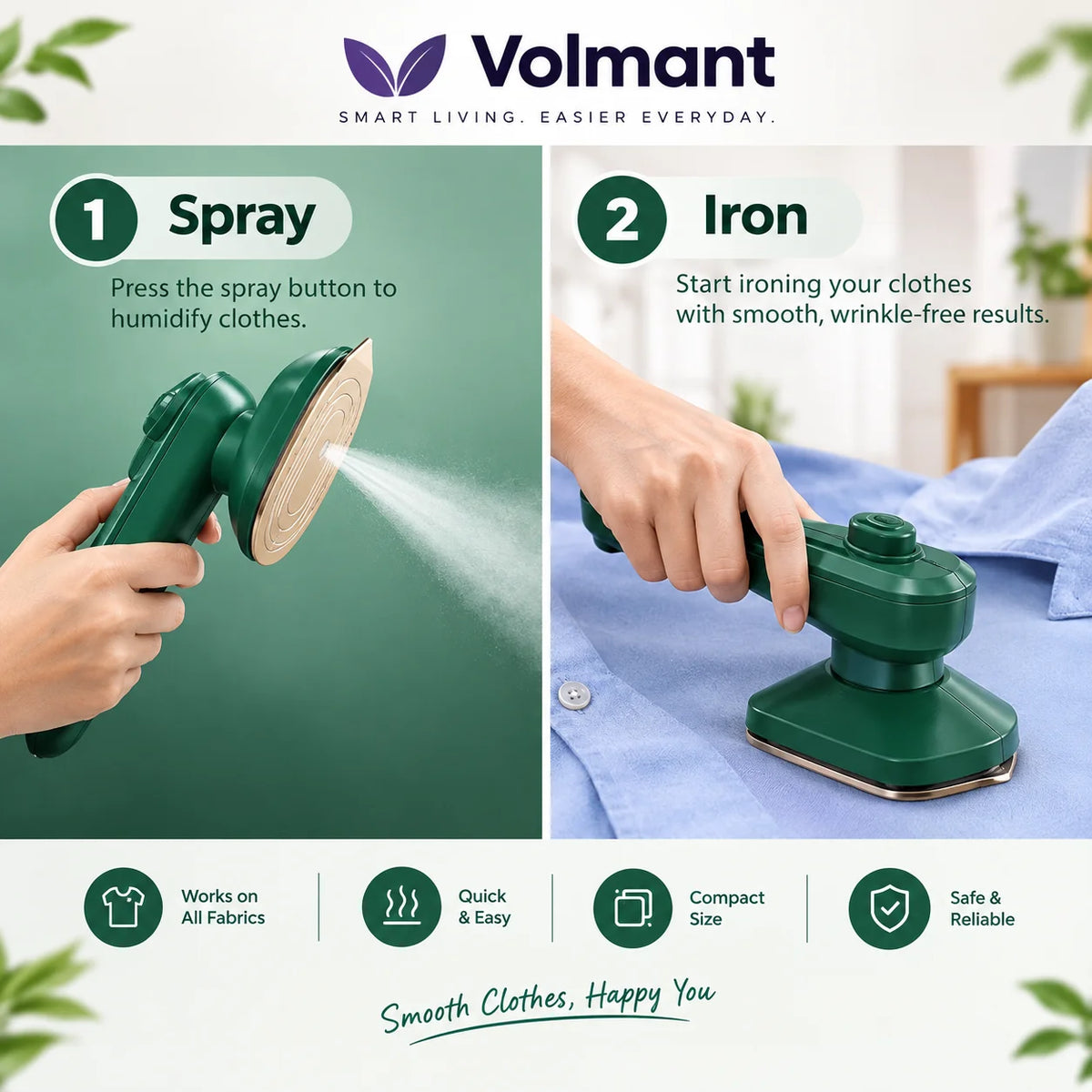 Portable Mini Ironing Machine – 2-in-1 Wet & Dry Handheld Iron