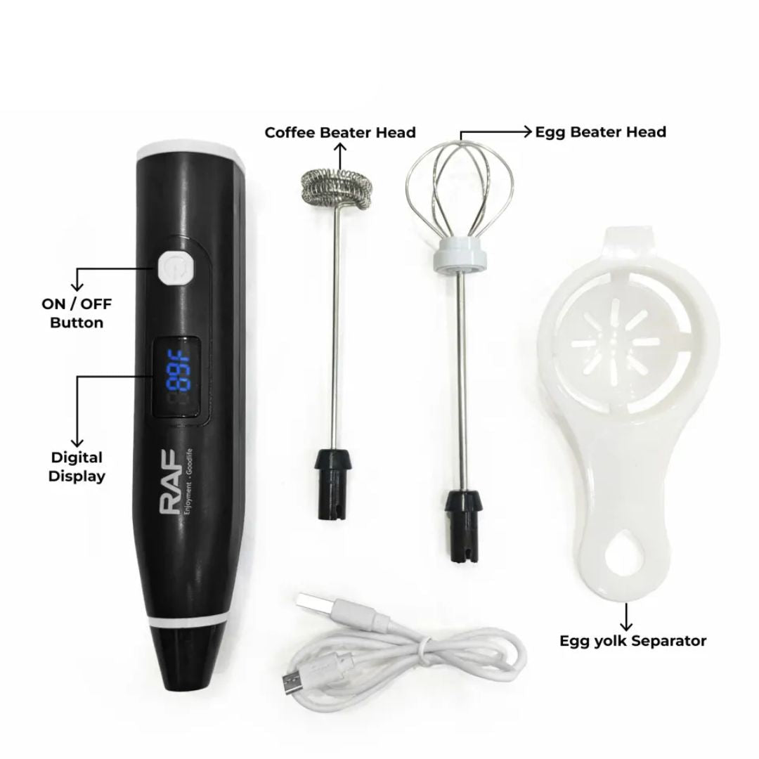 USB Rechargeable 2-in-1 Electric Milk Frother & Coffee Beater – Portable Handheld Foam Maker for Coffee, Latte, Cappuccino & Hot Chocolate - Volmant
