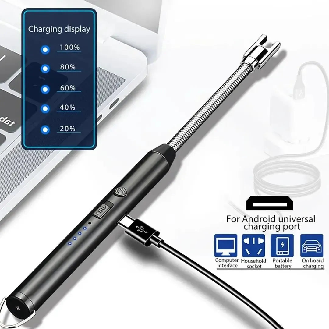 USB Rechargeable Electric Arc Lighter – Flexible Neck for Kitchen, BBQ, Candles & Outdoors - Volmant