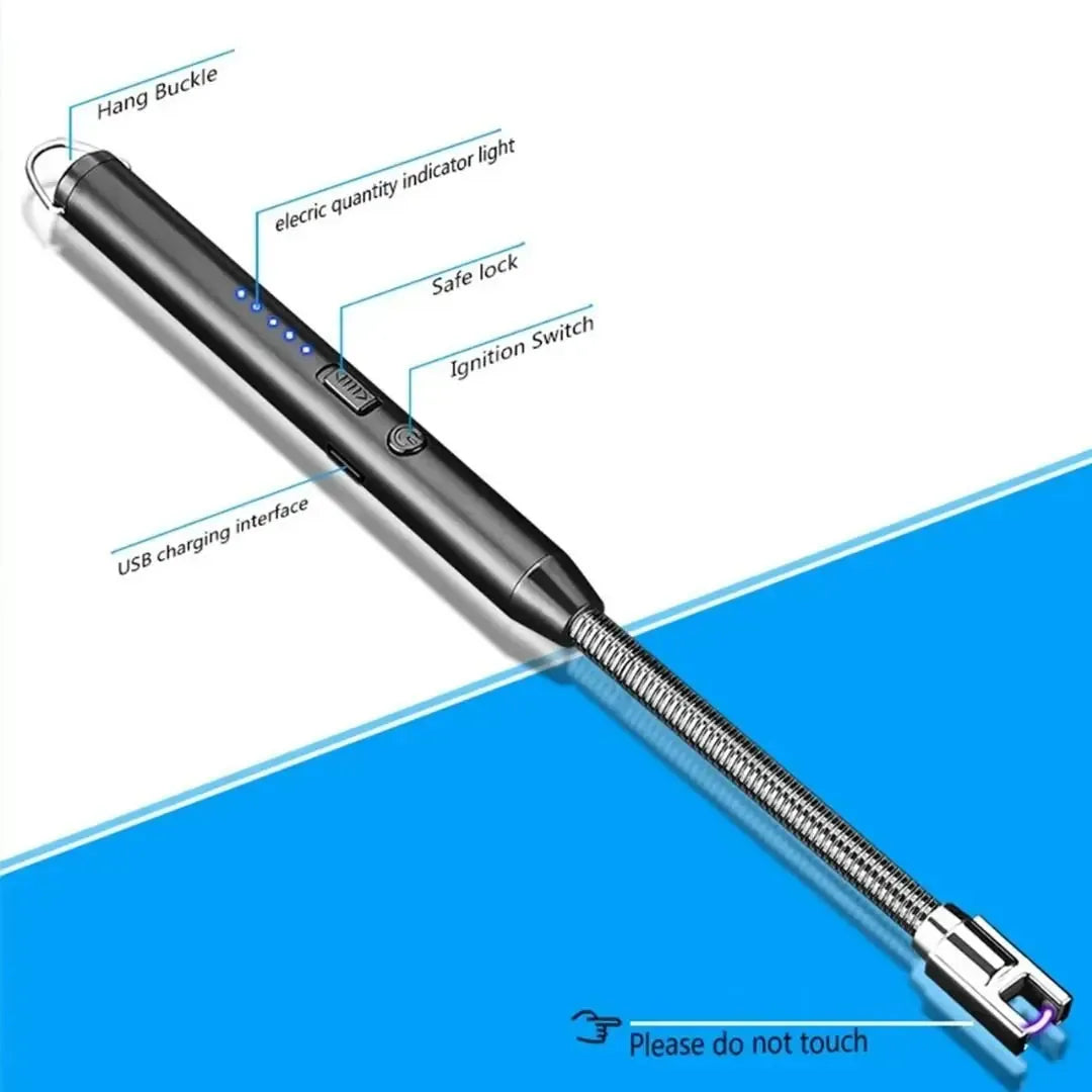 USB Rechargeable Electric Arc Lighter – Flexible Neck for Kitchen, BBQ, Candles & Outdoors - Volmant