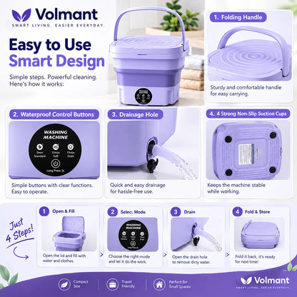 Foldable Mini Washing Machine – Portable Washer for Small Clothes